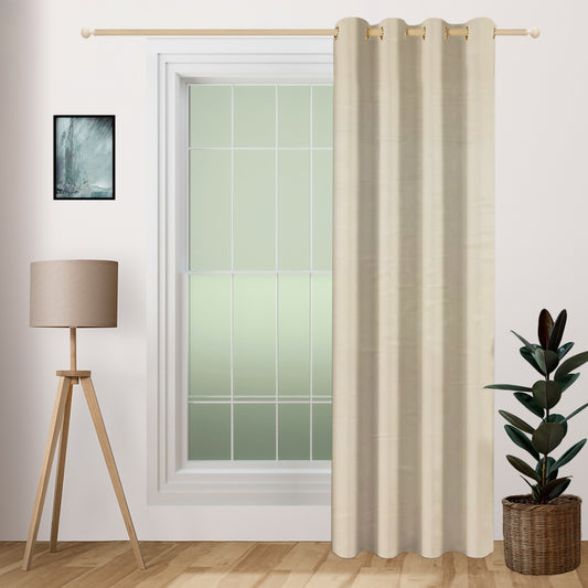 Sandstone Elegance Curtain, Beige Solid Curtain, 110GSM Polyester Curtain, 60% Blackout Curtain, Modern Home Decor, Durable Curtains, Easy Installation Curtain, Swayam Curtains