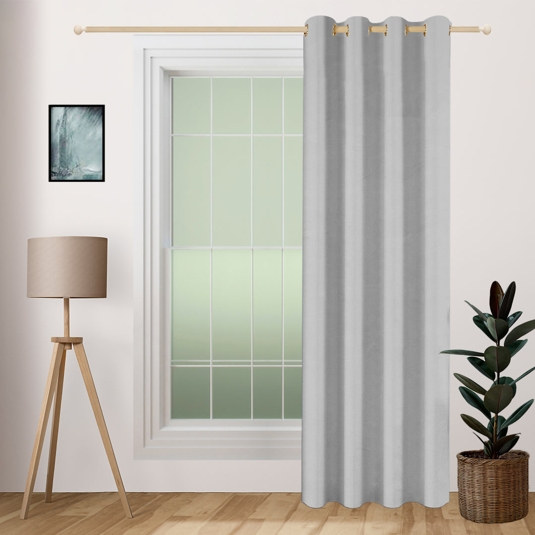 Steel Shade Curtain, Solid Plain Curtain, Dark Grey Curtain, 110GSM Polyester Curtain, 60% Blackout Curtain, Modern Home Decor, Durable Curtains, Easy Installation Curtain, Swayam Curtains