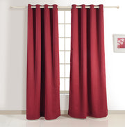 Crimson Shine - 110GSM 60% Blackout Maroon Solid Plain Polyester-Plain Weave Curtain