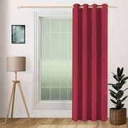 Crimson Shine - 110GSM 60% Blackout Maroon Solid Plain Polyester-Plain Weave Curtain