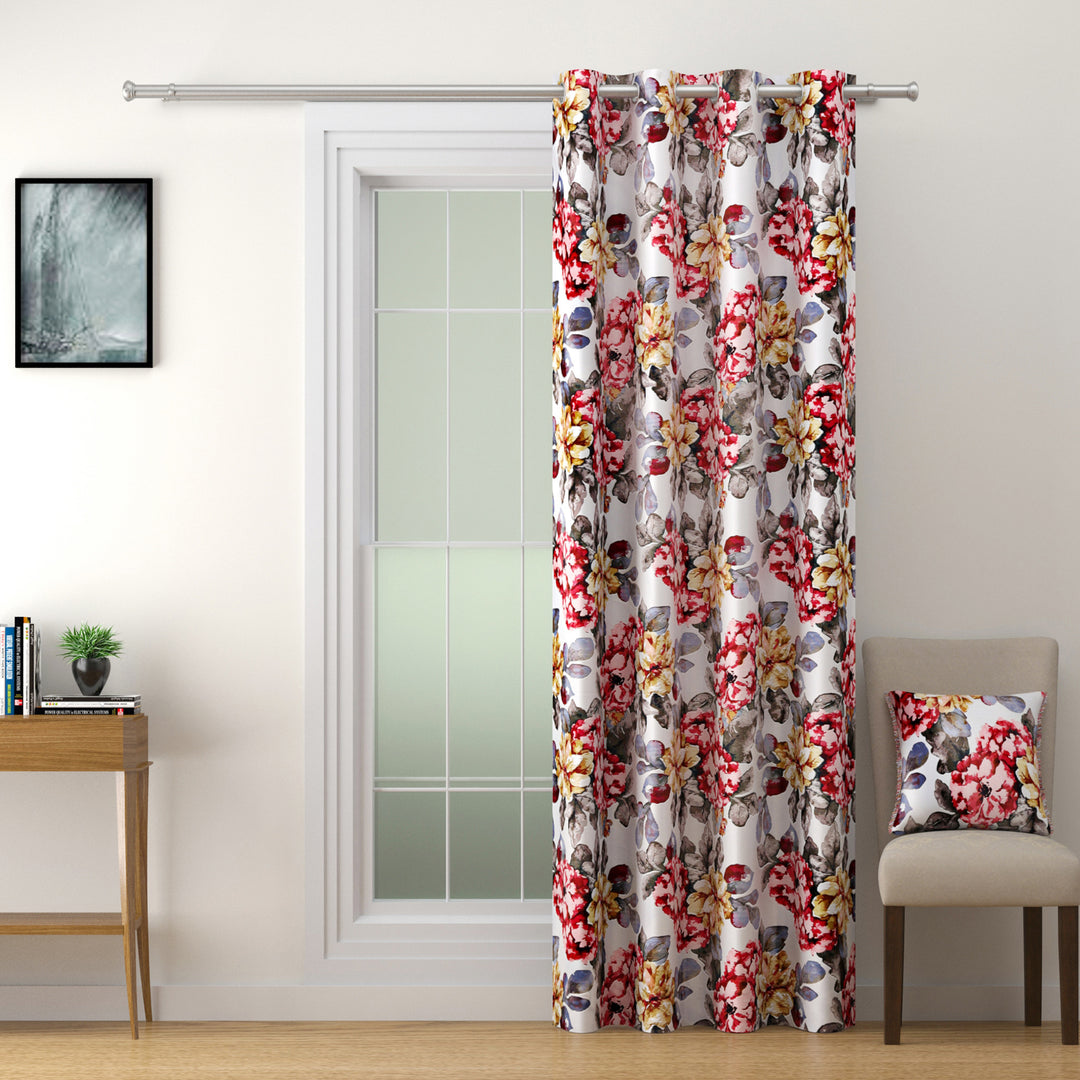 Blossom Charm - 330GSM 90% Blackout Cream and Multicolour Flower Print Polyester-Knitted






Curtain