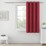 Crimson Shine - 110GSM 60% Blackout Maroon Solid Plain Polyester-Plain Weave Curtain