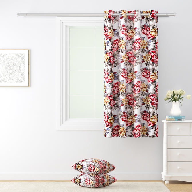 Blossom Charm - 330GSM 90% Blackout Cream and Multicolour Flower Print Polyester-Knitted






Curtain