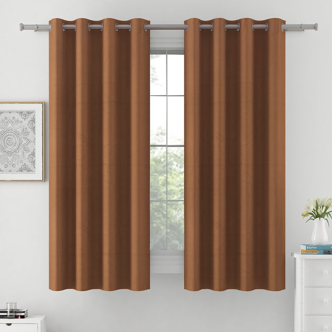 Rich Elegance - 250GSM 100% Blackout Chocolate Brown Shrinkage Free Polyester Plain Weave Curtain Curtain