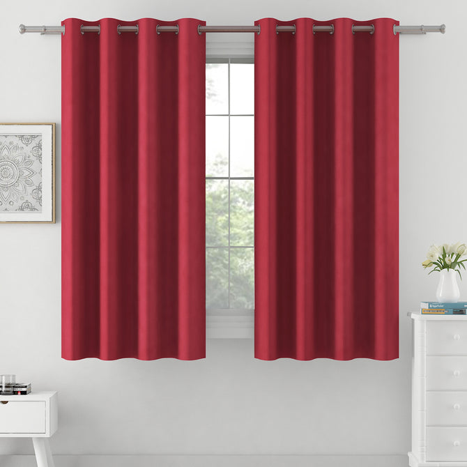 Crimson Shine - 110GSM 60% Blackout Maroon Solid Plain Polyester-Plain Weave Curtain