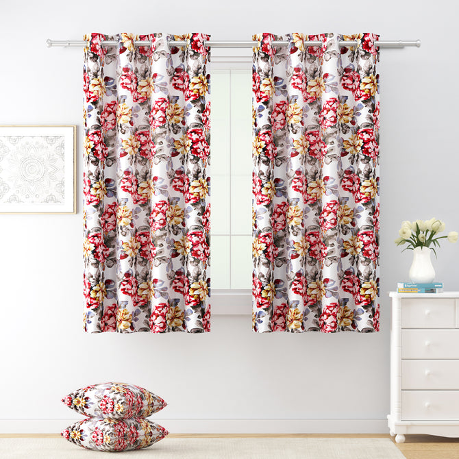 Blossom Charm - 330GSM 90% Blackout Cream and Multicolour Flower Print Polyester-Knitted






Curtain