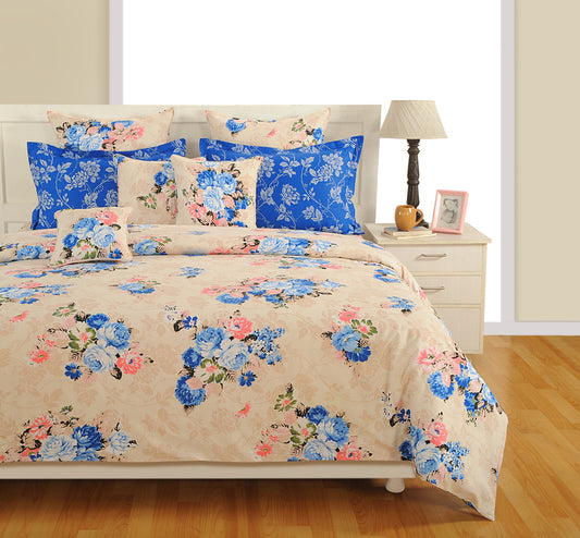 Blossom Harmony - Luxurious 210TC 100% Floral Cotton Bedsheet Set