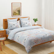 Grand Opal Serenity - Luxurious 200TC Blended Cotton Watercolor Floral Bedsheet Set