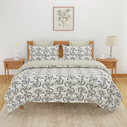 Botanical Bliss - Luxurious 200TC Blended Cotton Leaf Design Bedsheet Set