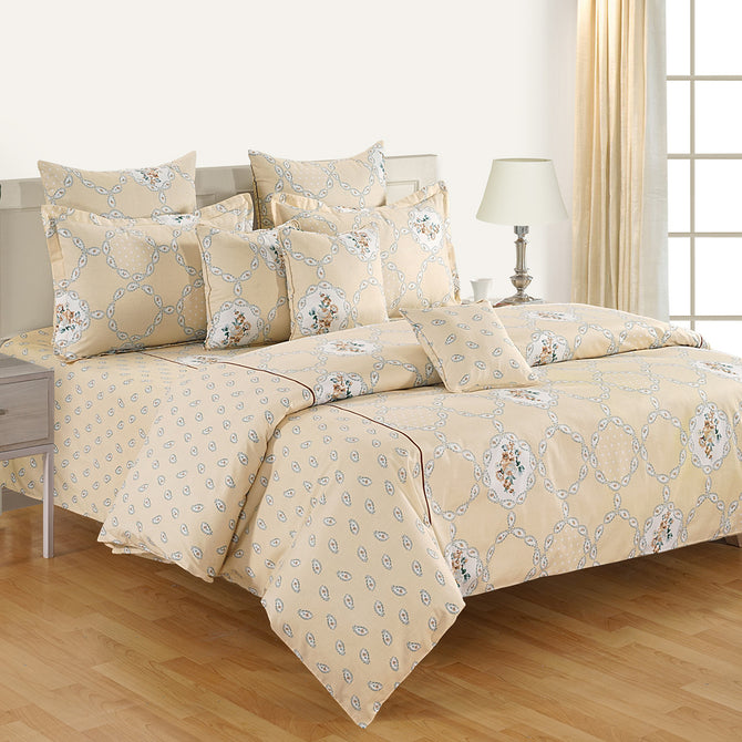 Peach paisley bedsheet, Roto cotton bedding set, Elegant European pattern, 144 thread count luxury, Traditional paisley print bed linen, Soft color bedsheet set, Delicate design cotton sheets, Comfortable elegant bedding, Roto fabric bedsheets, and Classic paisley bedspread offer a touch of timeless elegance to your bedroom decor. 