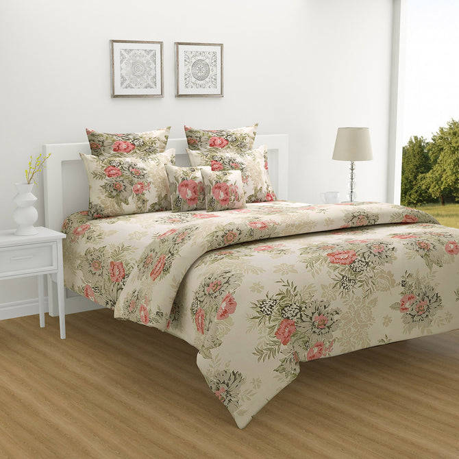 
"floral bedding set, cotton satin sheets, pink beige bedroom, luxury bed linen, garden-inspired duvet cover, premium satin bedding, peaceful sleep sanctuary, elegant floral pattern, soft color palette, chic home textiles, serene bedroom design, blossoming bedspread, high thread count comfort, classic bedroom elegance, stylish floral comforter"