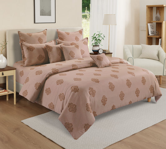 Mocha cotton satin bed set
Durable ethnic bedding
All-weather satin sheets
Lustrous bedspread comfort
Soft luxury bedding collection