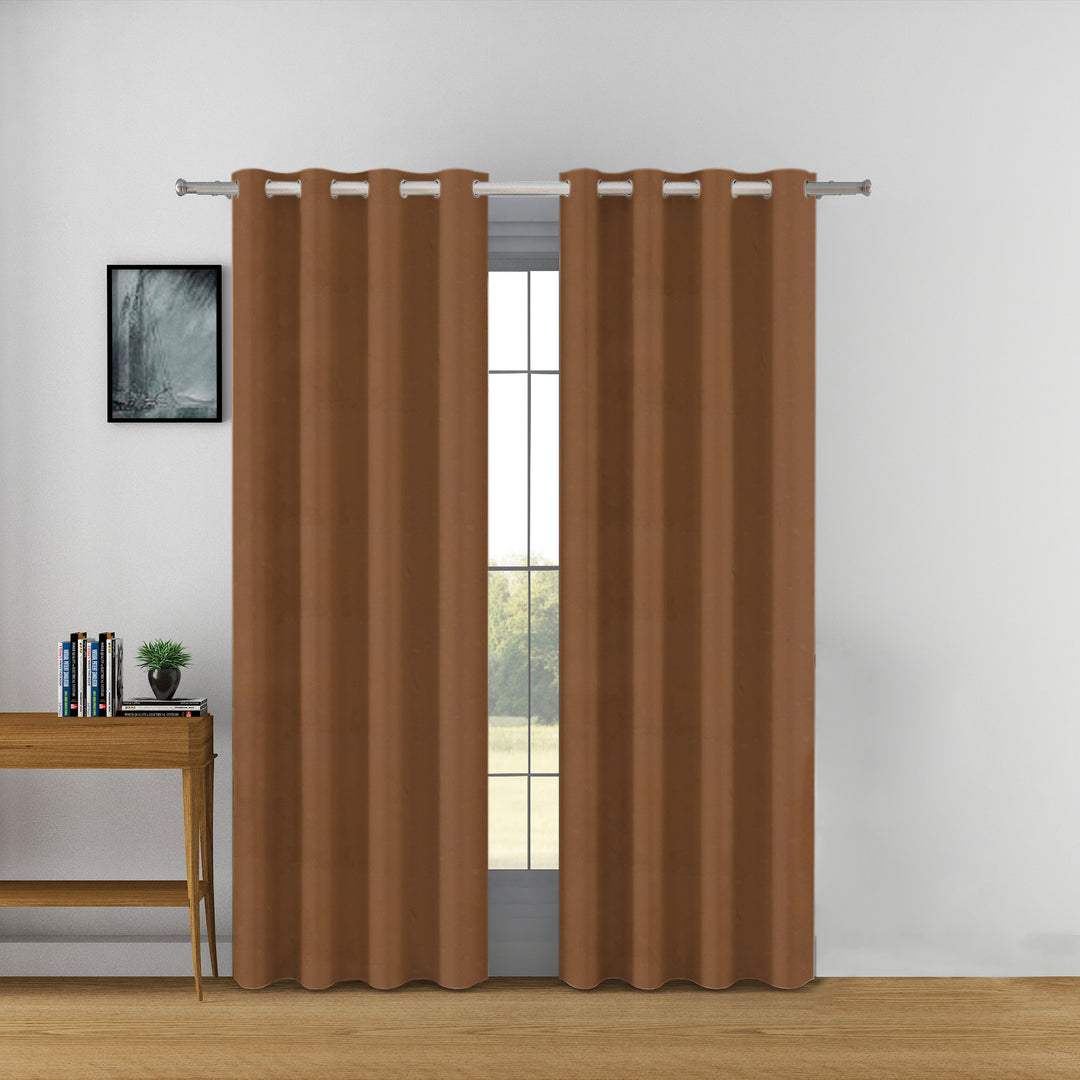 Rich Elegance - 250GSM 100% Blackout Chocolate Brown Shrinkage Free Polyester Plain Weave Curtain Curtain