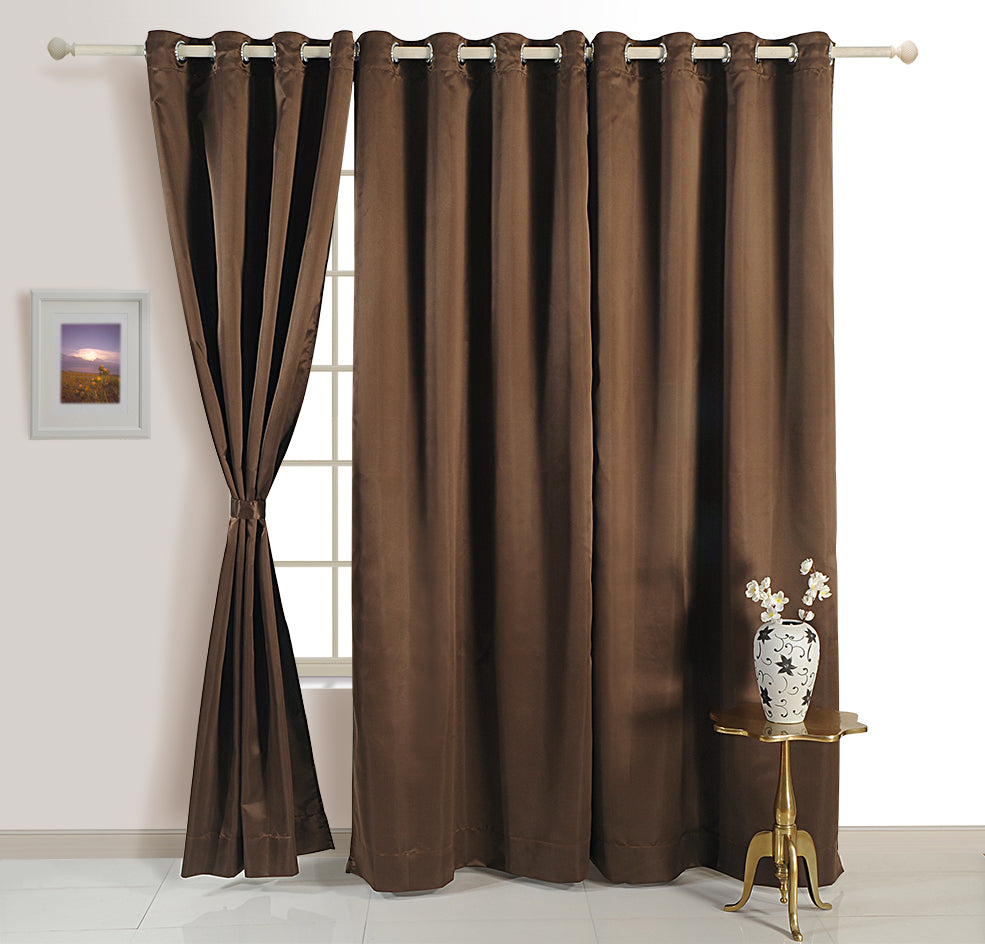 Chocolate Luxe Curtain, Brown Solid Curtain, 110GSM Polyester Curtain, 60% Blackout Curtain, Modern Home Decor, Durable Curtains, Easy Installation Curtain, Swayam Curtains