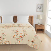 Japanese floral bedsheet, 210TC cotton bedding, traditional blossom design, serene bedroom flowers, Eastern-inspired linens, sophisticated bedspread pattern, peaceful sleep setting, nature-inspired bed decor, cultural home textiles, artistic blossom print, soft cotton comfort, elegant floral bedroom