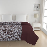 Baroque bedsheet set, geometric pattern bedding, 200 thread count cotton sheets, brown and white bedspread, luxury motif linens, chocolate brown bedroom decor, elegant cotton bed set, sophisticated bedroom design, baroque style duvet cover, classic home textiles, premium cotton bed linens.