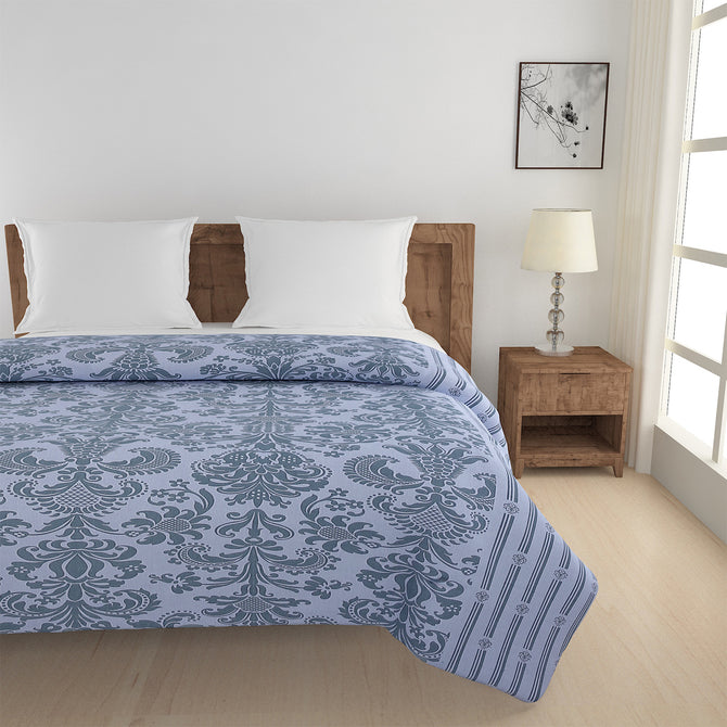 Ethnic motif bedding, 160TC cotton sheets, Luxury blue bedding, Durable cotton bedspread, Soft cotton bed set, Large pattern comforter, Sophisticated bedroom decor, Blue and grey bedding, Contemporary bedroom design, Machine washable cotton set, Stylish bedclothes ensemble, Elegant bedding collection, Bedroom style upgrade, Calm sleeping environment, and Serene bedroom colors come together to create a tranquil and stylish atmosphere for your bedroom.