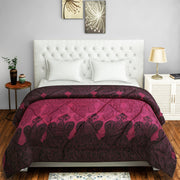 
"ethnic motif bedding, deep magenta bedspread, luxury satin sheets, ethnic pattern duvet cover, rich pink bedding set, wine colored bed linen, opulent bedroom design, traditional motif comforter, elegant home decor textiles, magenta satin bedding, sophisticated bedroom style, heritage pattern bed set"