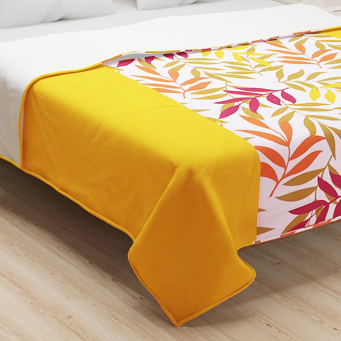 Autumn leaves bedsheet set, 200 thread count cotton sheets, abstract floral bedding, yellow and orange bedroom decor, seasonal pattern bedspread, vibrant cotton bed linens, fall-inspired duvet cover, colorful bedroom textiles, artistic bedding collection, cozy autumnal bed decor