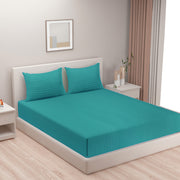 Aqua Turquoise Classic-Self Sanctuary 300TC Pure Cotton Bedsheet Set