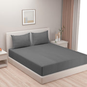 Steel Grey Classic-Self Sanctuary 300TC Pure Cotton Bedsheet Set