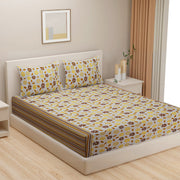 cheerful yellow bedding, daisy print bed set, soft cotton sheets, sunny bedroom design, hypoallergenic bedding, all-season comforter, vibrant floral pattern, quality cotton bedding, 160 thread count luxury, fresh spring bedroom style, bright and bold bed linen.