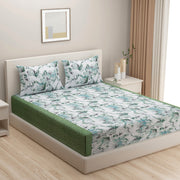 Sea Breeze Blossom 160TC Pure Cotton Botanical  - Aquatic Fantasy Bedsheet Set