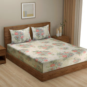 
"floral bedding set, cotton satin sheets, pink beige bedroom, luxury bed linen, garden-inspired duvet cover, premium satin bedding, peaceful sleep sanctuary, elegant floral pattern, soft color palette, chic home textiles, serene bedroom design, blossoming bedspread, high thread count comfort, classic bedroom elegance, stylish floral comforter"