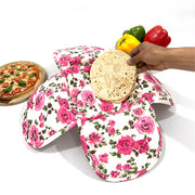 Bright Pink Floral Round Bread Basket