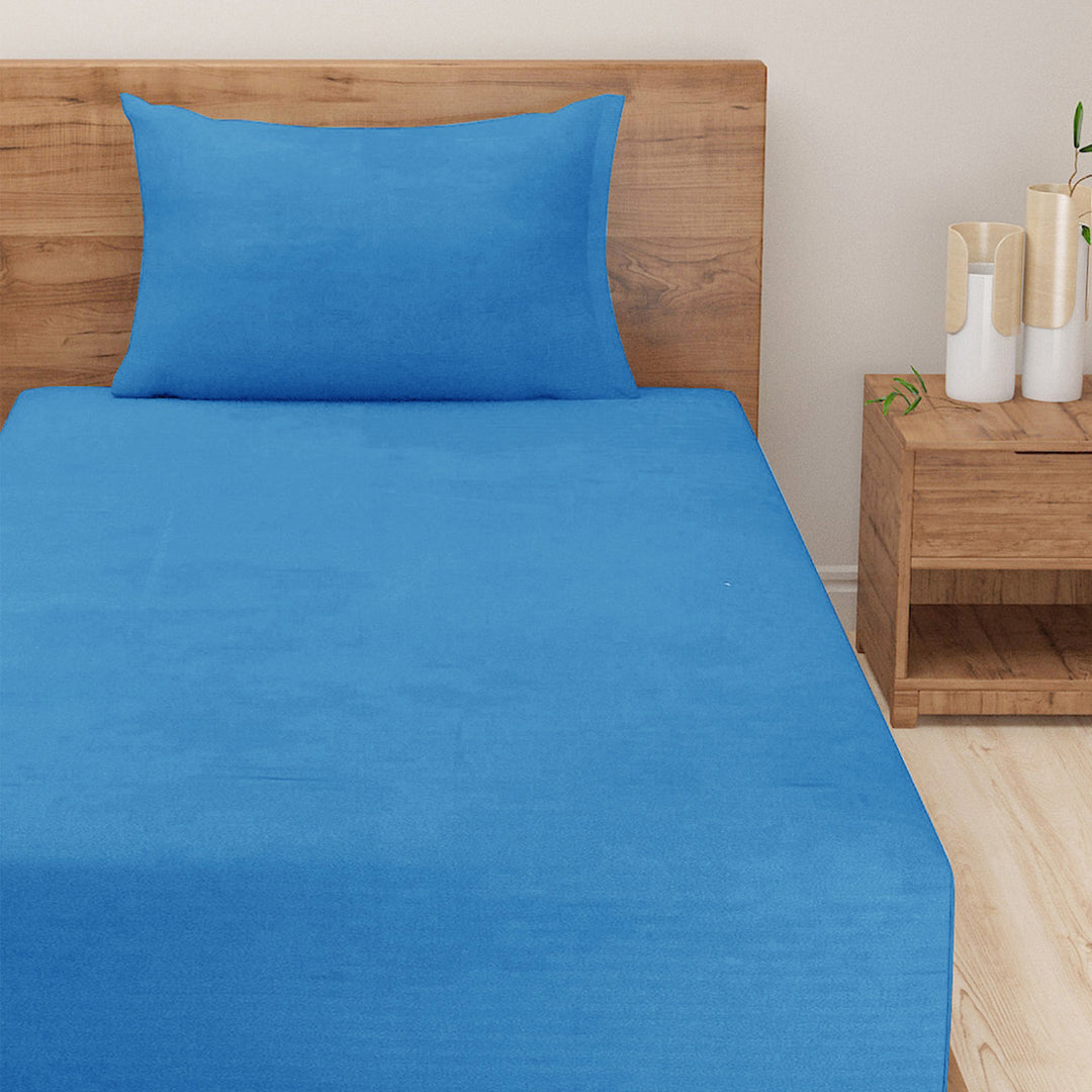 Alaskan Blue Classic-Self Sanctuary 300TC Pure Cotton Bedsheet Set