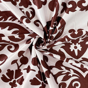 Brown and White Motif Blackout Curtain 140 GSM