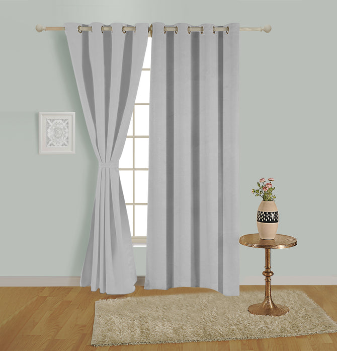 Steel Shade Curtain, Solid Plain Curtain, Dark Grey Curtain, 110GSM Polyester Curtain, 60% Blackout Curtain, Modern Home Decor, Durable Curtains, Easy Installation Curtain, Swayam Curtains