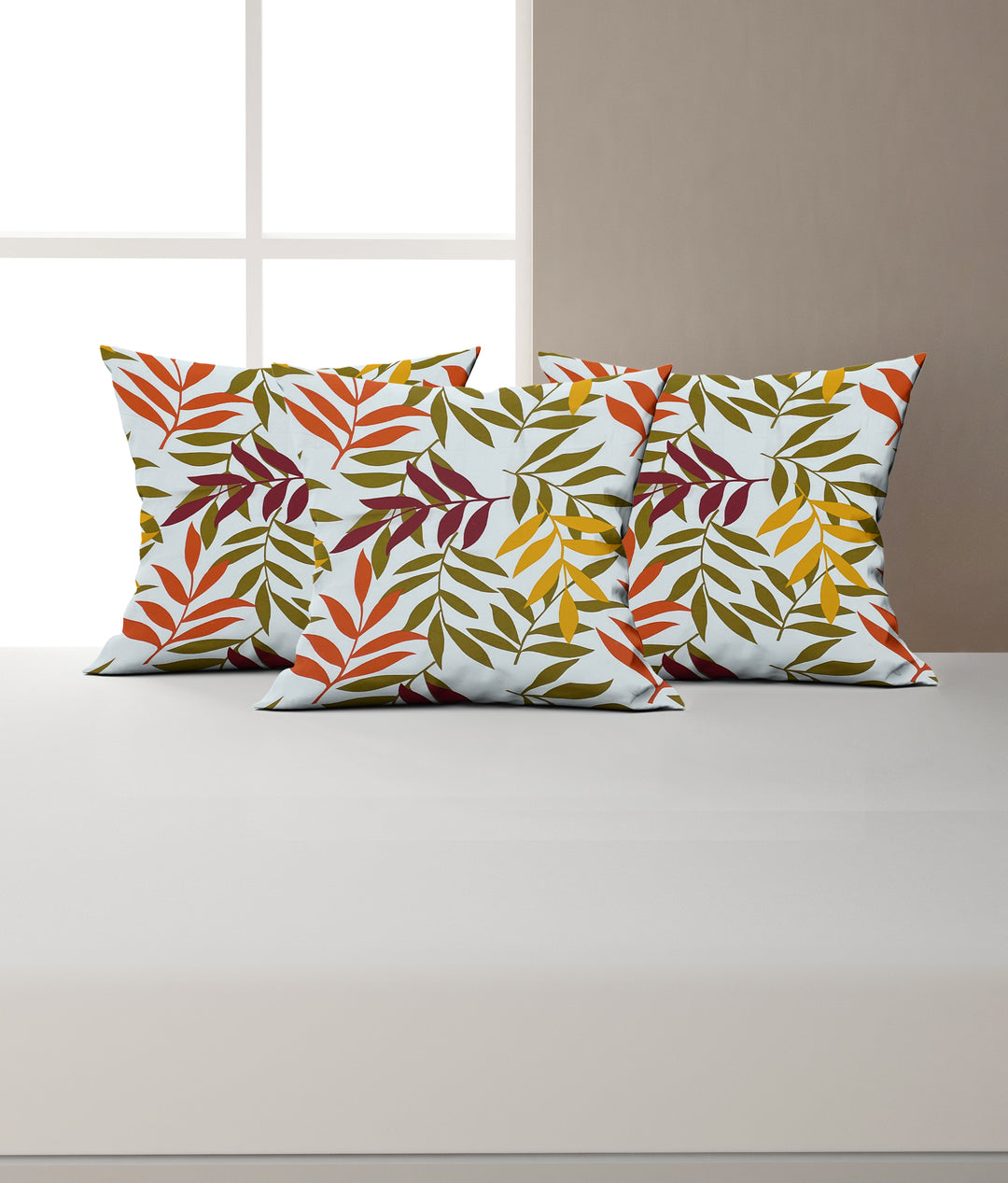 Autumn leaves bedsheet set, 200 thread count cotton sheets, abstract floral bedding, yellow and orange bedroom decor, seasonal pattern bedspread, vibrant cotton bed linens, fall-inspired duvet cover, colorful bedroom textiles, artistic bedding collection, cozy autumnal bed decor