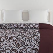 Baroque bedsheet set, geometric pattern bedding, 200 thread count cotton sheets, brown and white bedspread, luxury motif linens, chocolate brown bedroom decor, elegant cotton bed set, sophisticated bedroom design, baroque style duvet cover, classic home textiles, premium cotton bed linens.