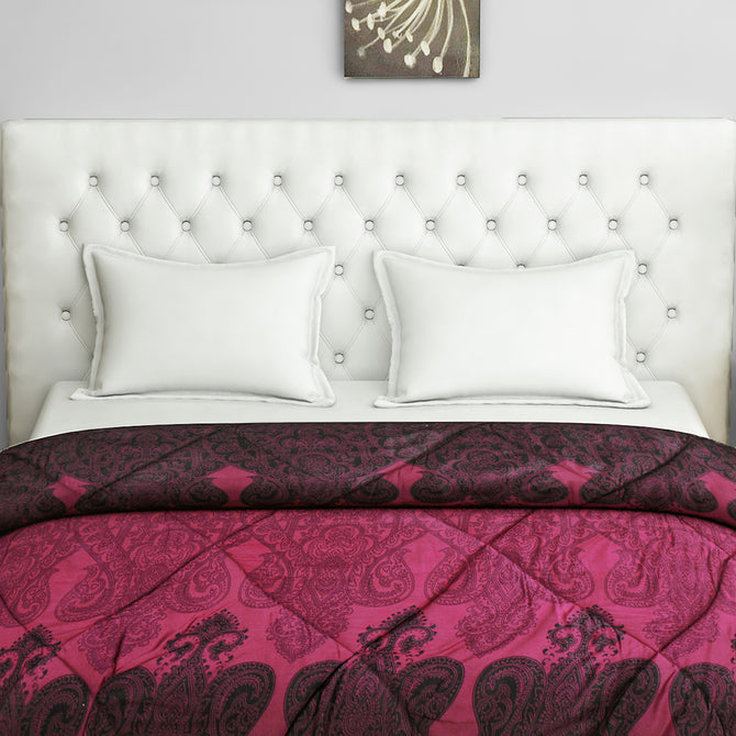 
"ethnic motif bedding, deep magenta bedspread, luxury satin sheets, ethnic pattern duvet cover, rich pink bedding set, wine colored bed linen, opulent bedroom design, traditional motif comforter, elegant home decor textiles, magenta satin bedding, sophisticated bedroom style, heritage pattern bed set"