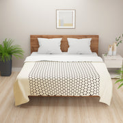 Modern geometric bedding, Hive pattern bedspread, Black and cream duvet cover, Contemporary cotton bed sheets, High thread count luxury linens, Chic bedroom textiles, Abstract pattern comforter, Minimalist bed decor, and Pure cotton geometric quilt combine to create a sophisticated and stylish bedroom ensemble with structured design and modern flair.