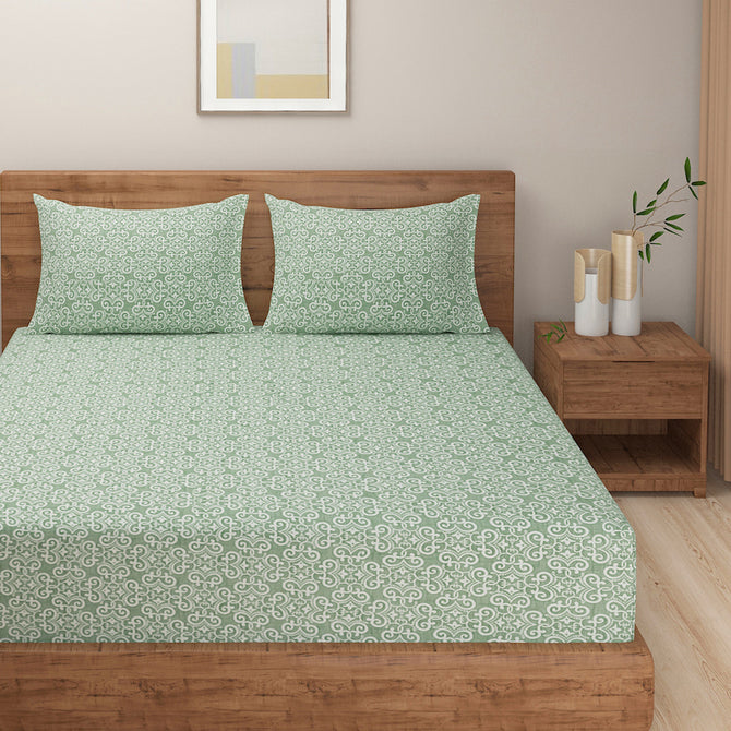 Moroccan Holiday 210TC Green Bazaar Bedsheet Set