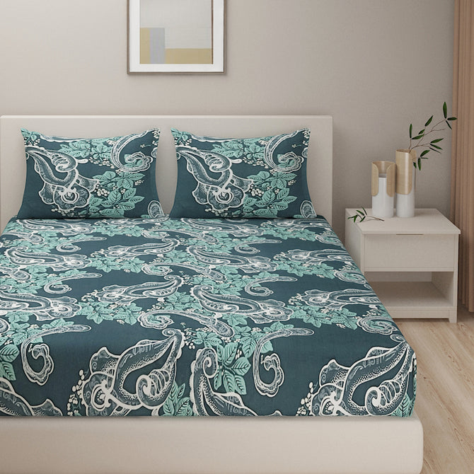 Paisley Paradise - Elegant 200TC Blended Cotton Ethnic  Bedsheet Set