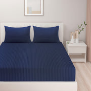 Navy Blue Classic-Self Sanctuary 300TC Pure Cotton Bedsheet Set