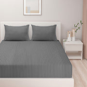 Steel Grey Classic-Self Sanctuary 300TC Pure Cotton Bedsheet Set