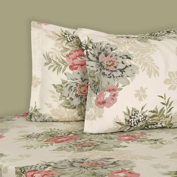 
"floral bedding set, cotton satin sheets, pink beige bedroom, luxury bed linen, garden-inspired duvet cover, premium satin bedding, peaceful sleep sanctuary, elegant floral pattern, soft color palette, chic home textiles, serene bedroom design, blossoming bedspread, high thread count comfort, classic bedroom elegance, stylish floral comforter"