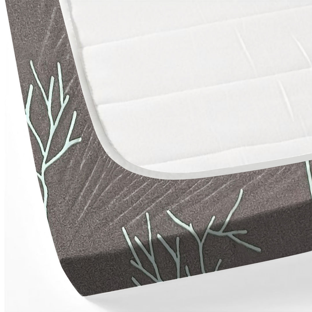 Winter Branches - Aqua & Grey Cotton Bedsheet Set