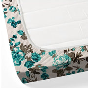 Teal Bloom - Floral 200TC Cotton Multicolour Bedsheet Set