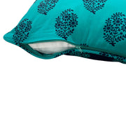 Buti print bedsheet set, 200TC cotton bedding, ethnic motif sheets, blue and teal bed linen, deep blue cotton comfort, Indian geometric bedspread, traditional Desi bedroom, artisanal pattern duvet cover, cultural design textiles, quality cotton sleep, serene bedroom palette, geometric booti print