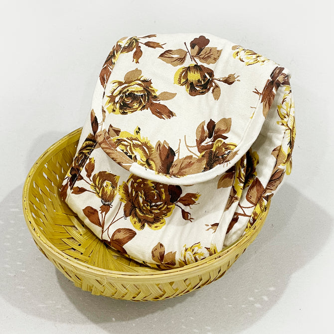 Deep Brown Floral Round Bread Basket