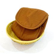 Deep Cinnamon Brown Solid Round Bread Basket