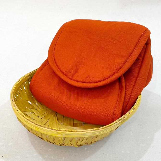 Bright Rust Orange  Solid Round Bread Basket