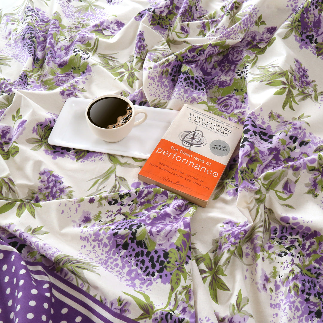 Whispering Lilacs bedding, 160TC purple garden bedspread, floral mix n match sheets, 100% cotton floral bedding, purple white green bedroom, violet grape comforter, luxurious cotton duvet, hypoallergenic floral linen, spring bloom bed set, vibrant bedroom decor, botanical print bedding, serene garden theme, elegant floral patterns, cozy bedroom textiles, high-quality cotton fabric, comfortable and breathable, botanical bedroom aesthetics, lilac-inspired bedding collection, nature-themed sleep sanctuary