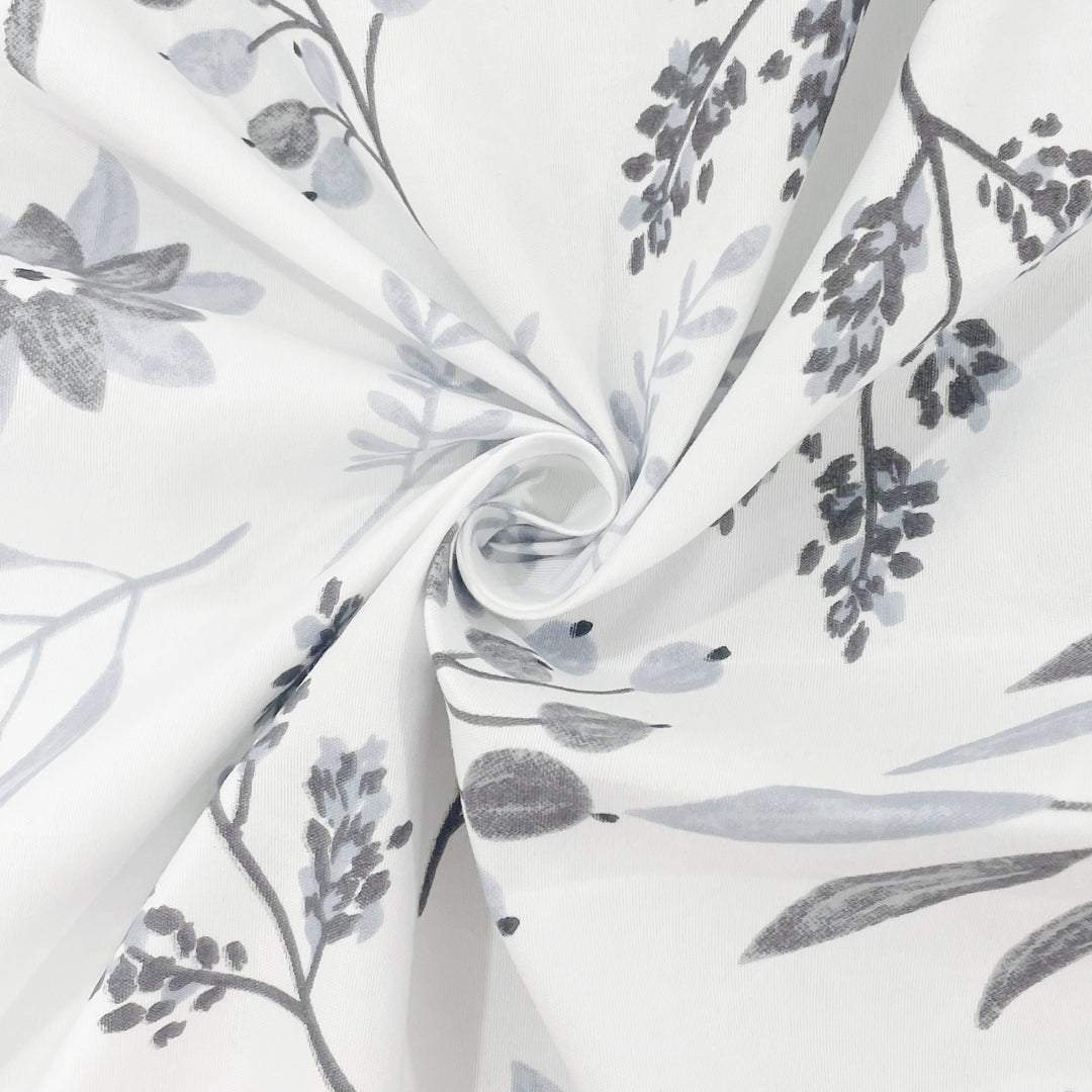 Monochrome Botanicals - Sophisticated 200TC Blended Cotton Bedsheet Set