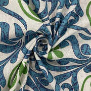 ethnic floral bedding, 120TC cotton bedsheet, vibrant bedroom decor, blue and green bedspread, ethnic motif linen, comfortable stylish bedding, premium cotton bedding set, intricate floral design, serene bedroom textiles, bold pattern bed linen